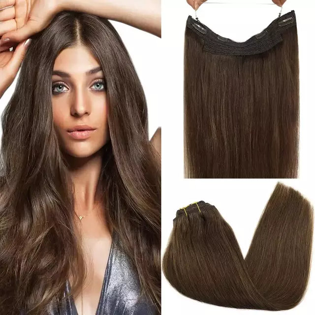 Tic-Tac Snap Clip Topper with Invisible Wire - Natural Human Hair