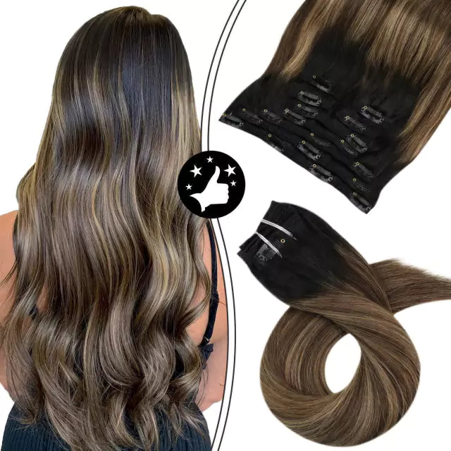 7-Piece Natural Hair Weft Kit - Snap Clip