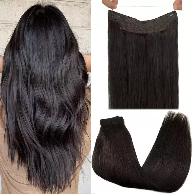 Tic-Tac Snap Clip Topper with Invisible Wire - Natural Human Hair