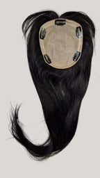 Human Hair Topper with Fringe - Silk Base