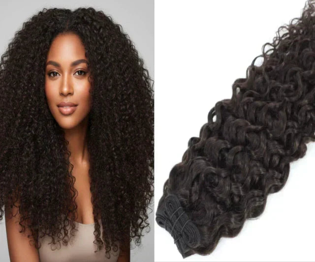 Curly Natural Hair Weft Set - Snap Clip