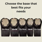 Human Hair Topper - Silk Base with Micro-Skin, Glue-On