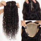 Human Hair Topper without Fringe - Silk Base