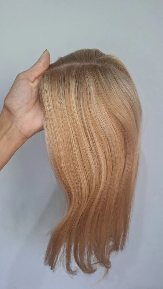 Blonde Human Hair Topper - Silk Base