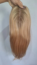 Blonde Human Hair Topper - Silk Base