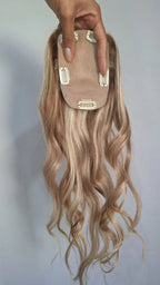 Blonde Human Hair Topper - Silk Base