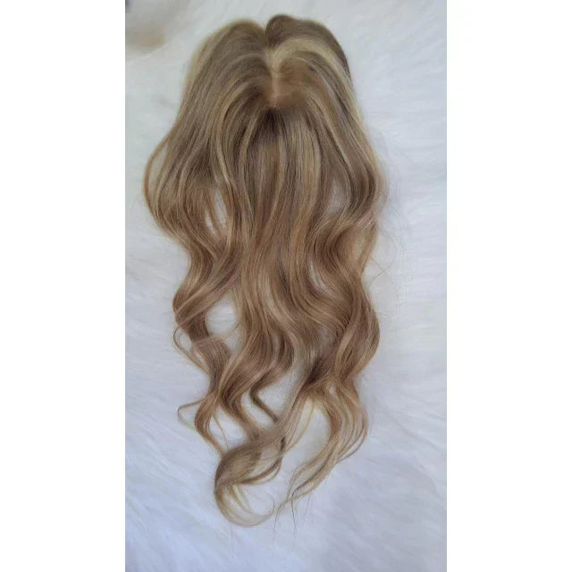 Blonde Human Hair Topper - Silk Base