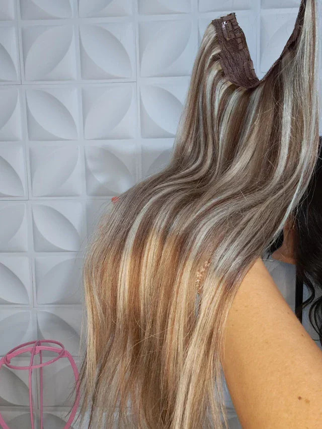 Tic-Tac Snap Clip Topper with Invisible Wire - Natural Human Hair