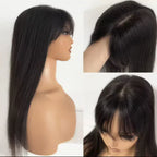 Human Hair Topper with Fringe - Silk Base
